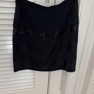 Donna Karan Black Sequin Mini Skirt